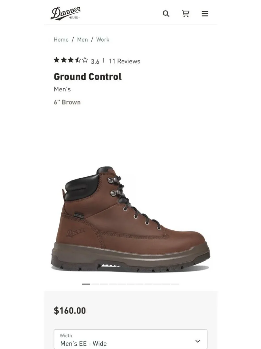 Danner Mens Size 11 EE Ground Control 6